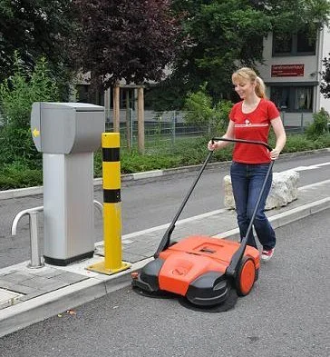 Balayeuse manuelle avec bac de 50 litres, largeur 77cm, système turbo - photo 2
