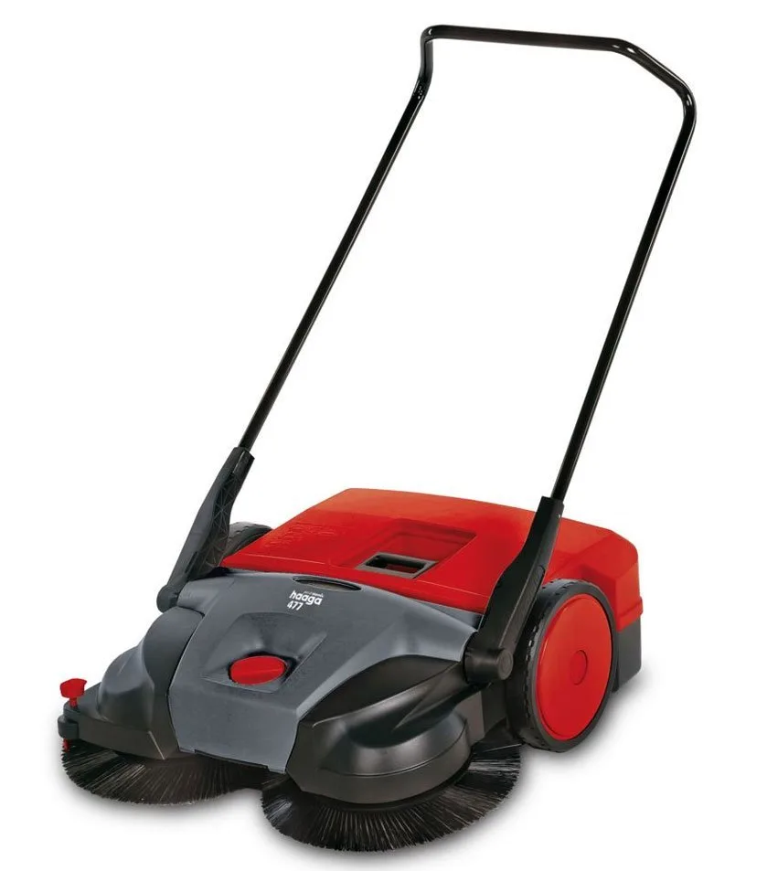 Balayeuse manuelle avec bac de 50 litres, largeur 77cm, système turbo