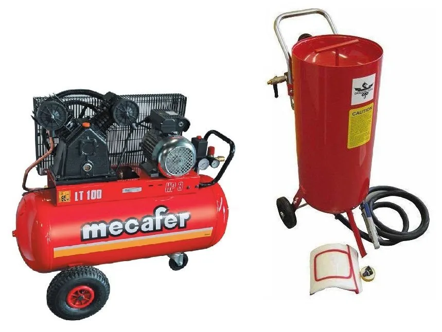 Sablage avec compresseur 3cv -100 litres et sableuse 38 litres