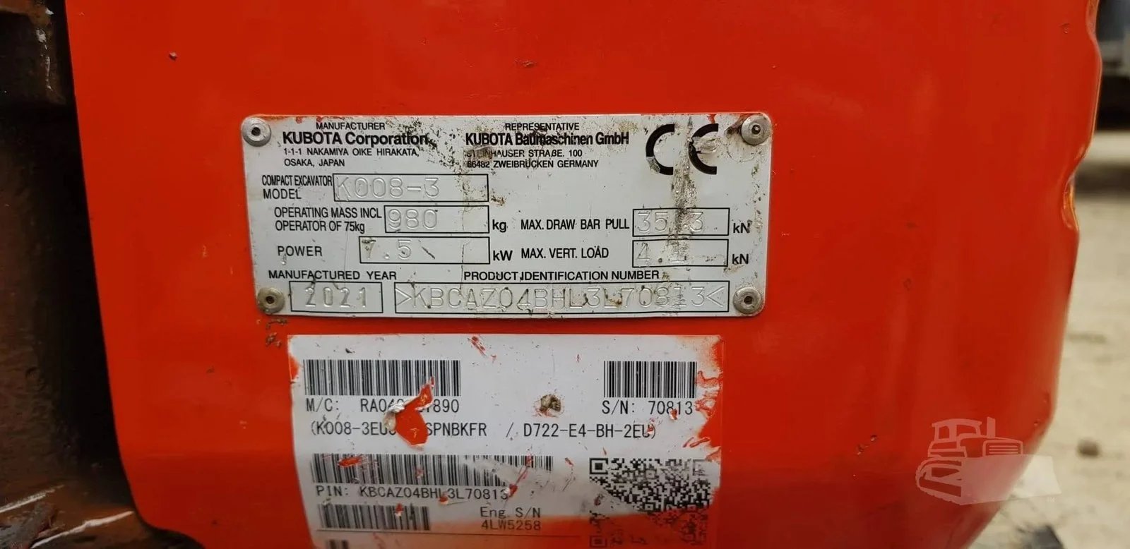 Kubota K008-3, (2021), 700 heures, 0.98T - occasion - photo 4