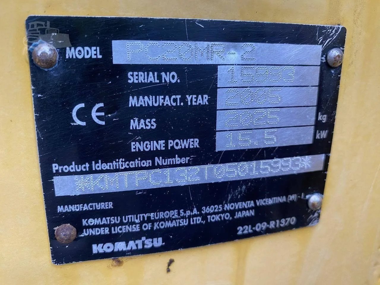 Komatsu PC20MR-2, (2005), 2280 heures, 2T - occasion - photo 5