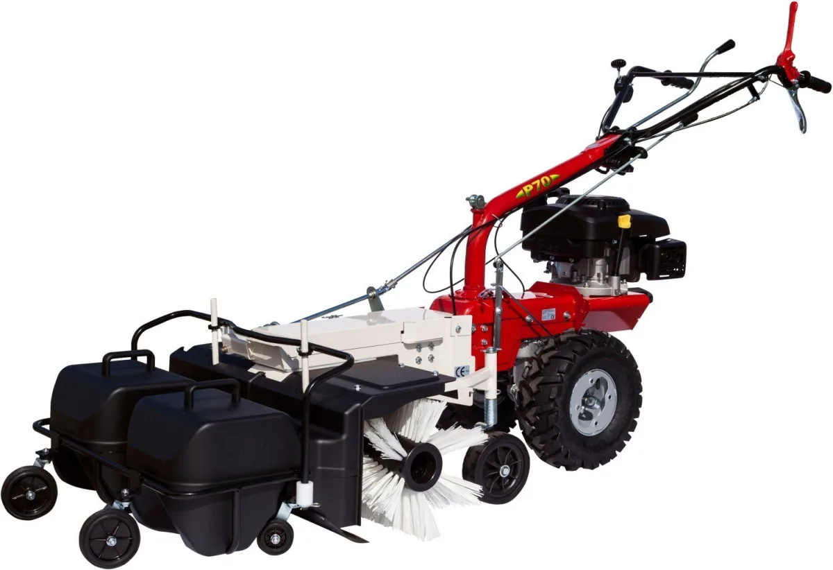 Balayeuse thermique p70 avec brosse et bac de ramassage