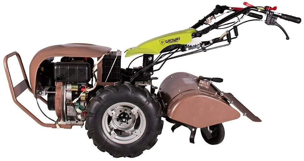 Rotofraise arrières panzer 6cv diesel démarrage électrique