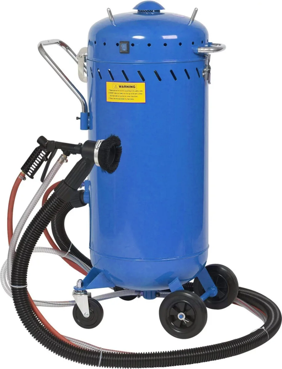 Sableuse mobile complète 106 litres avec aspirateur, 1200 w, permet de recycler le sable