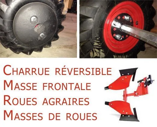 Motoculteur thermique 6.5 cv avec 6 fraises, charrue et roues agraires - photo 3