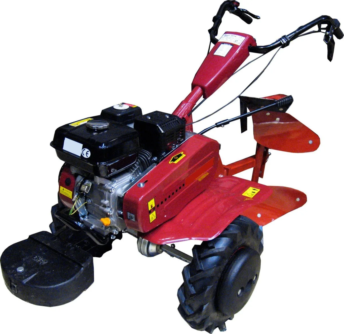 Motoculteur thermique 6.5 cv avec 6 fraises, charrue et roues agraires - photo 2