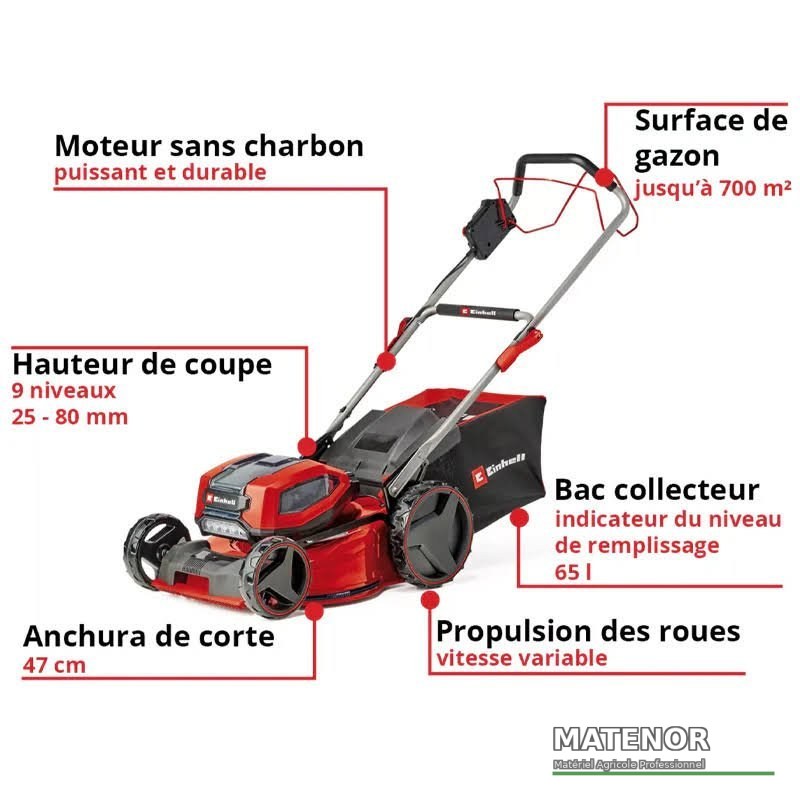 Tondeuse à gazon sans fil Einhell Professional GP-CM 36/52 S Li BL (4x5,2Ah) - photo 4