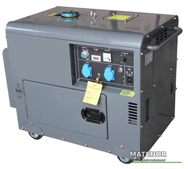 Groupe électrogène diesel insonorisé 5,5kw monophasé