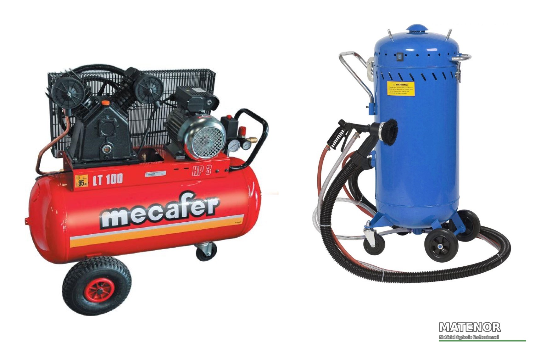 Sablage avec compresseur 3cv de 100 litres et sableuse 106 litres