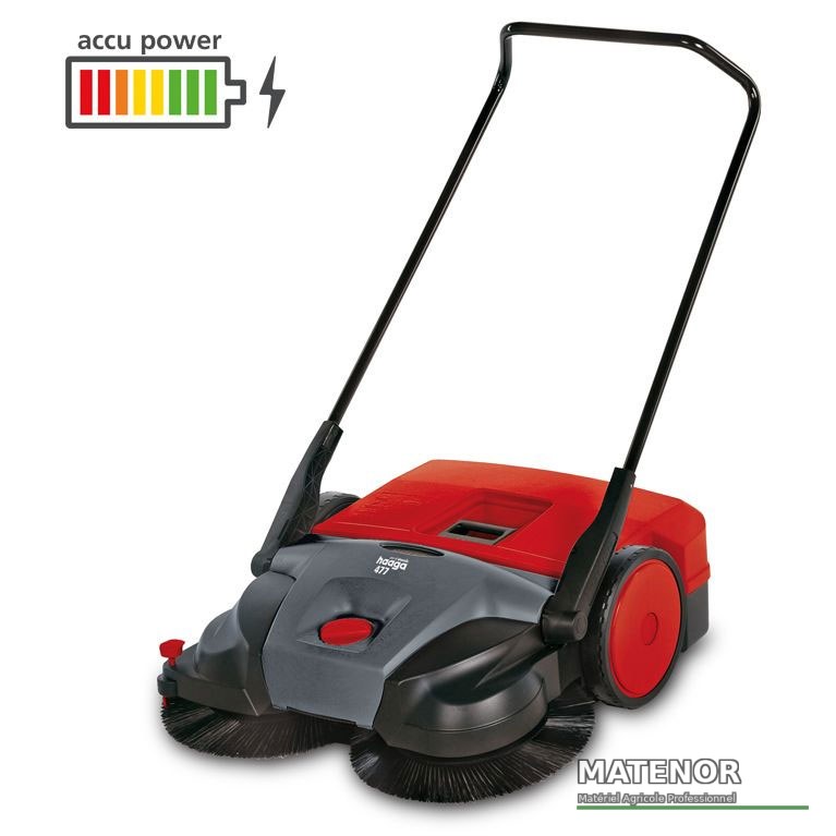 Balayeuse à batterie et manuelle bac de 50 litres, largeur de travail 77 cm