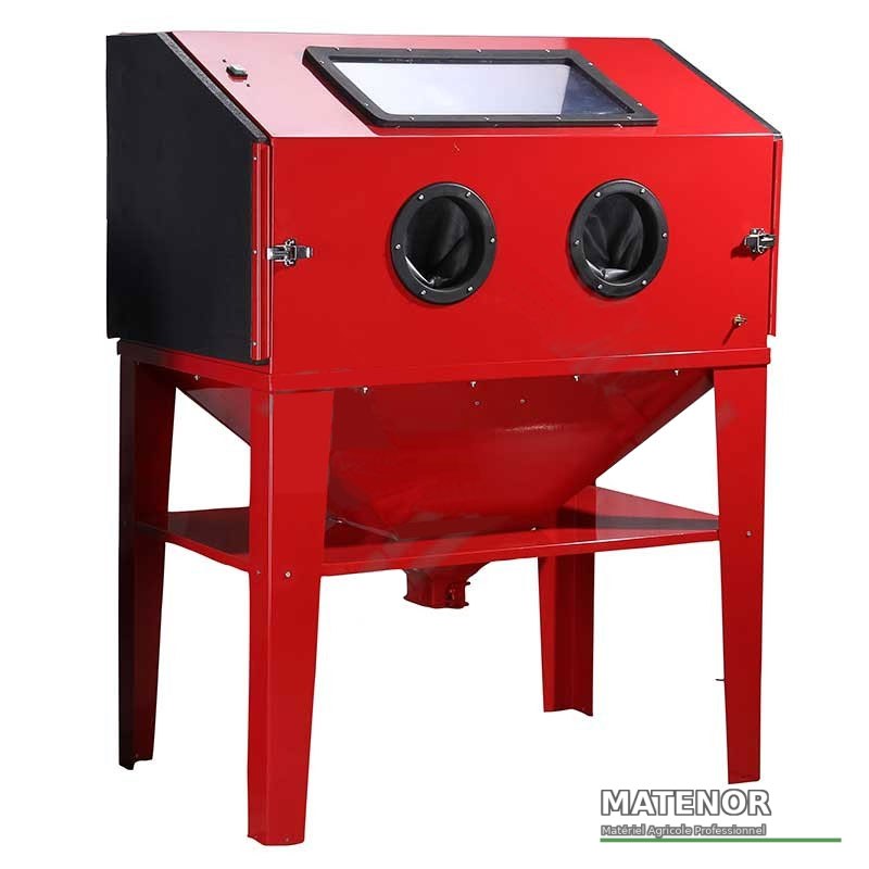 Grande cabine de sablage microbillage professionnelle 450 litres 230v avec accessoires