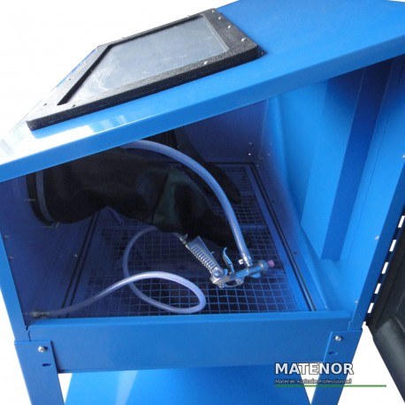 Cabine de sablage microbilleuse 220 litres avec trappe latérale