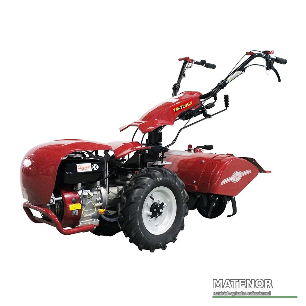 Motoculteur à fraises arrières 9 cv avec prise de force, largeur maxi 660 mm