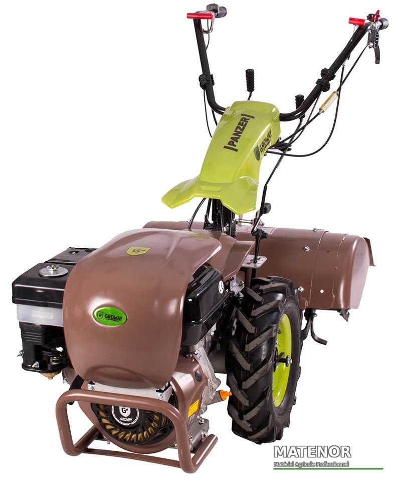 Motoculteur thermique 9 cv à fraises arrières 65 cm 5 vitesses modèle panzer