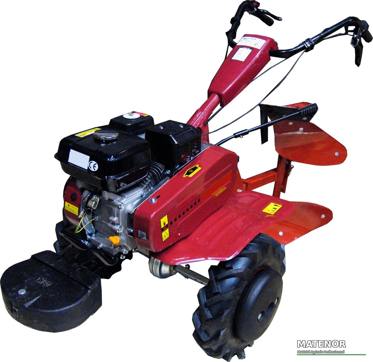 Motoculteur thermique 6.5 cv avec 6 fraises, charrue et roues agraires - photo 3