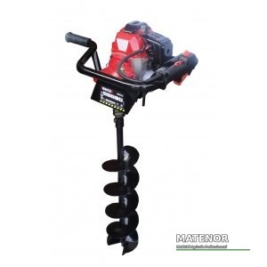 Tariere thermique 49 cm3 avec moteur 2 temps essence, livrée avec mèche de 15 cm de diamètre