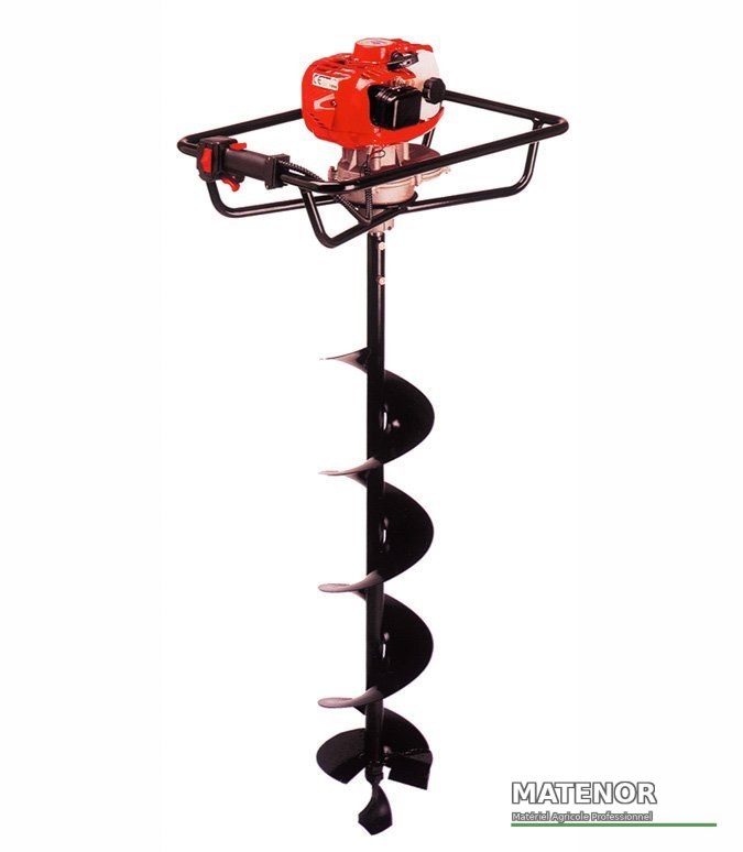 Tariere thermique 2 temps 2,66 cv 51,7 cc avec meche de 15 cm grande profondeur