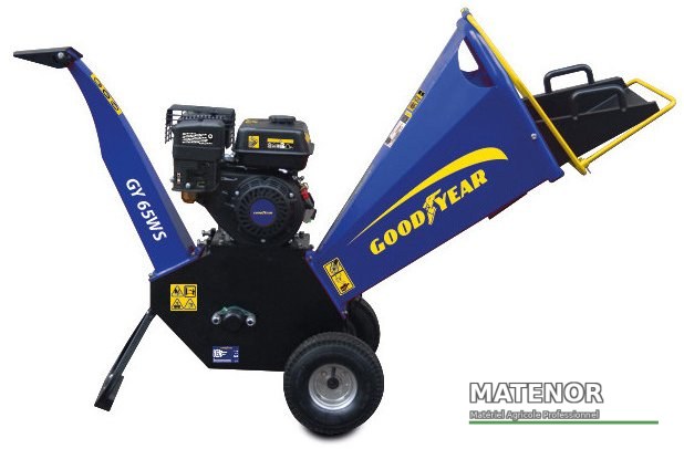 Broyeur thermique good year 6,5cv à rotor pour branches de 10cm maxi