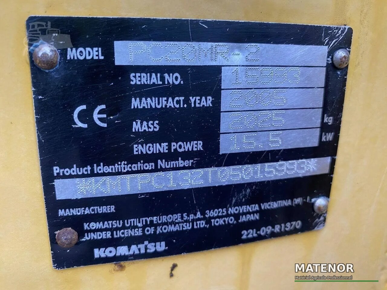 Komatsu PC20MR-2, (2005), 2280 heures, 2T - occasion - photo 5